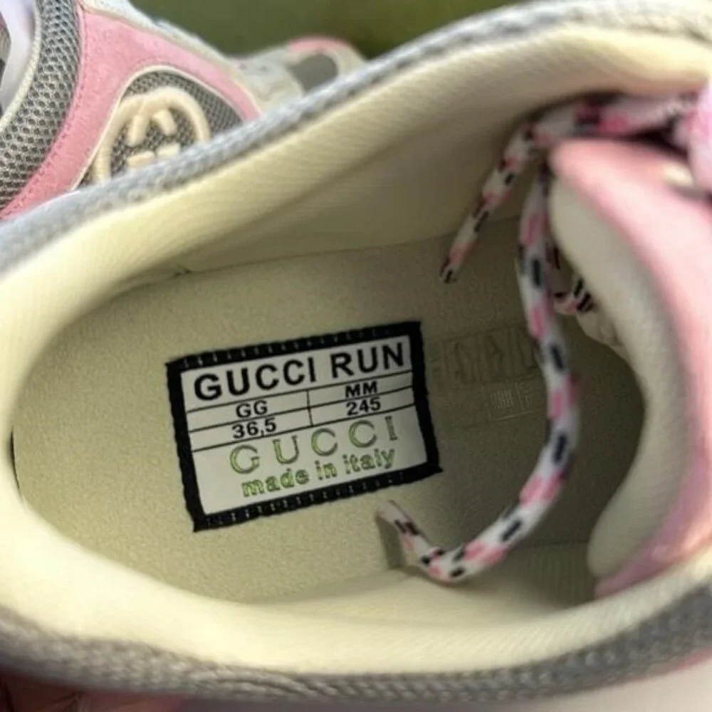 New Authentic Gucci Run Premiem Suede Mesh Sneakers